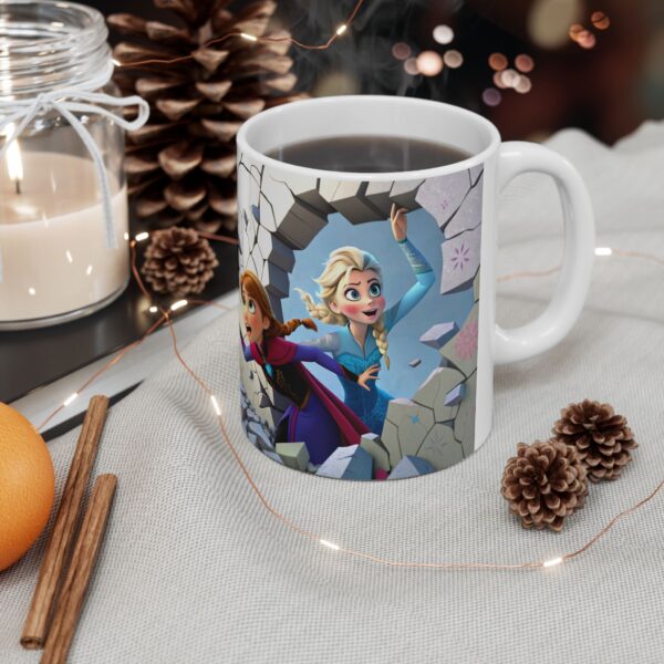 ❄️👑 Elsa & Anna Frozen Magic Mug – Sip the Snowy Sisterhood! ☕💙 - Image 3