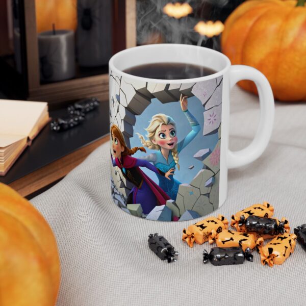 ❄️👑 Elsa & Anna Frozen Magic Mug – Sip the Snowy Sisterhood! ☕💙 - Image 4