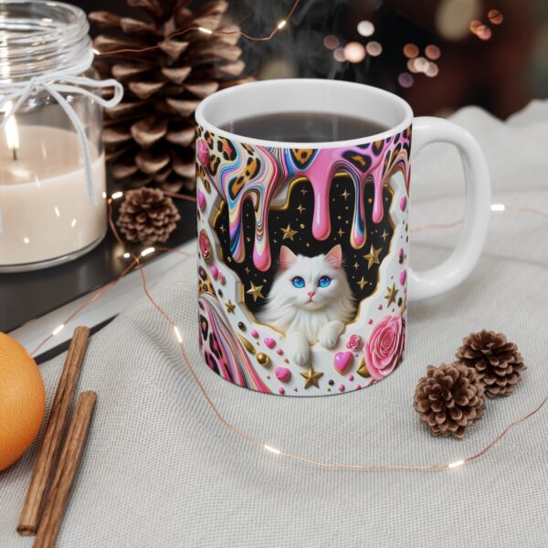 🌟🍭 Cosmic Kitty Candyland Mug | Drippy Magic, Stars & Fluffy Glam 🐱💖✨ - Image 2