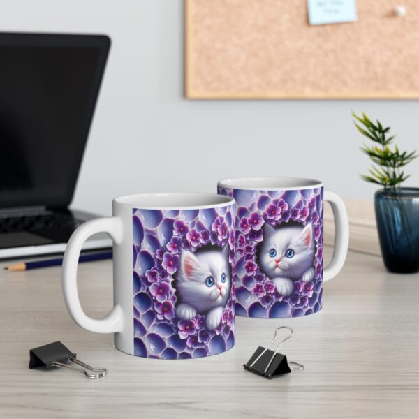 🌌🐱 Dreamy Violet Peek Cat Mug 💜🌸✨ - Image 3