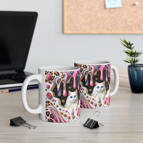 🌟🍭 Cosmic Kitty Candyland Mug | Drippy Magic, Stars & Fluffy Glam 🐱💖✨ - Image 3