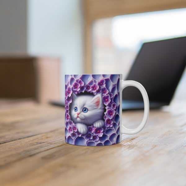 🌌🐱 Dreamy Violet Peek Cat Mug 💜🌸✨ - Image 4