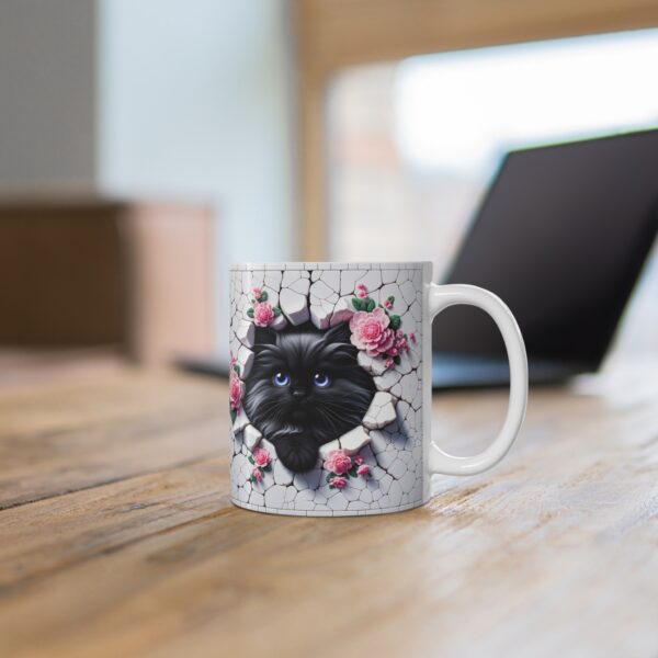 🐾🌸 "Peek-a-Boo Kitty" Ceramic Mug – Cute Cat with Floral Charm 🌸🐾 - Image 4
