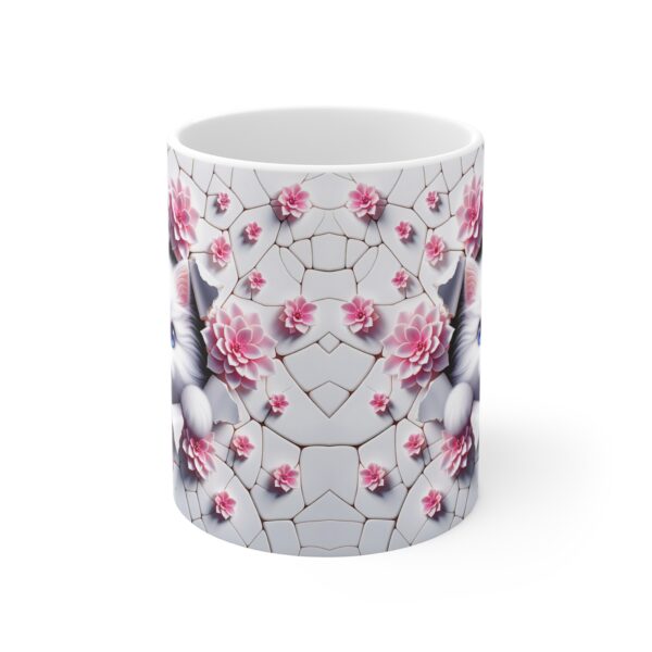 🌸🐱 Blossom Breakthrough Mug | Blue-Eyed Kitten & Cracked Porcelain Garden 💖☕🌼 - Image 5