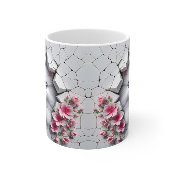 🌸🐱 Cherry Blossom Peek Mug | Fluffy White Kitty & Springtime Blooms 💕☕✨ - Image 5