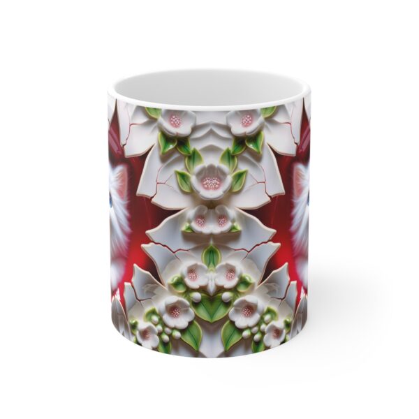 🐾❤️ Peekaboo Purrfection Mug | Cheeky Kitty with Floral Burst & Bold Red Vibes 🌸😻🔥 - Image 4