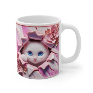 🐾🌵 "Succulent Surprise Kitty" Mug – Soft Whiskers & Sweet Blooms 🌸😺