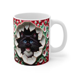🐾🔥 Midnight Mischief Kitty Mug 🌺🐱💥